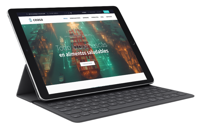 tablet con imagen de la web de CEASA